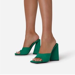 Suede Block Sandal Heel